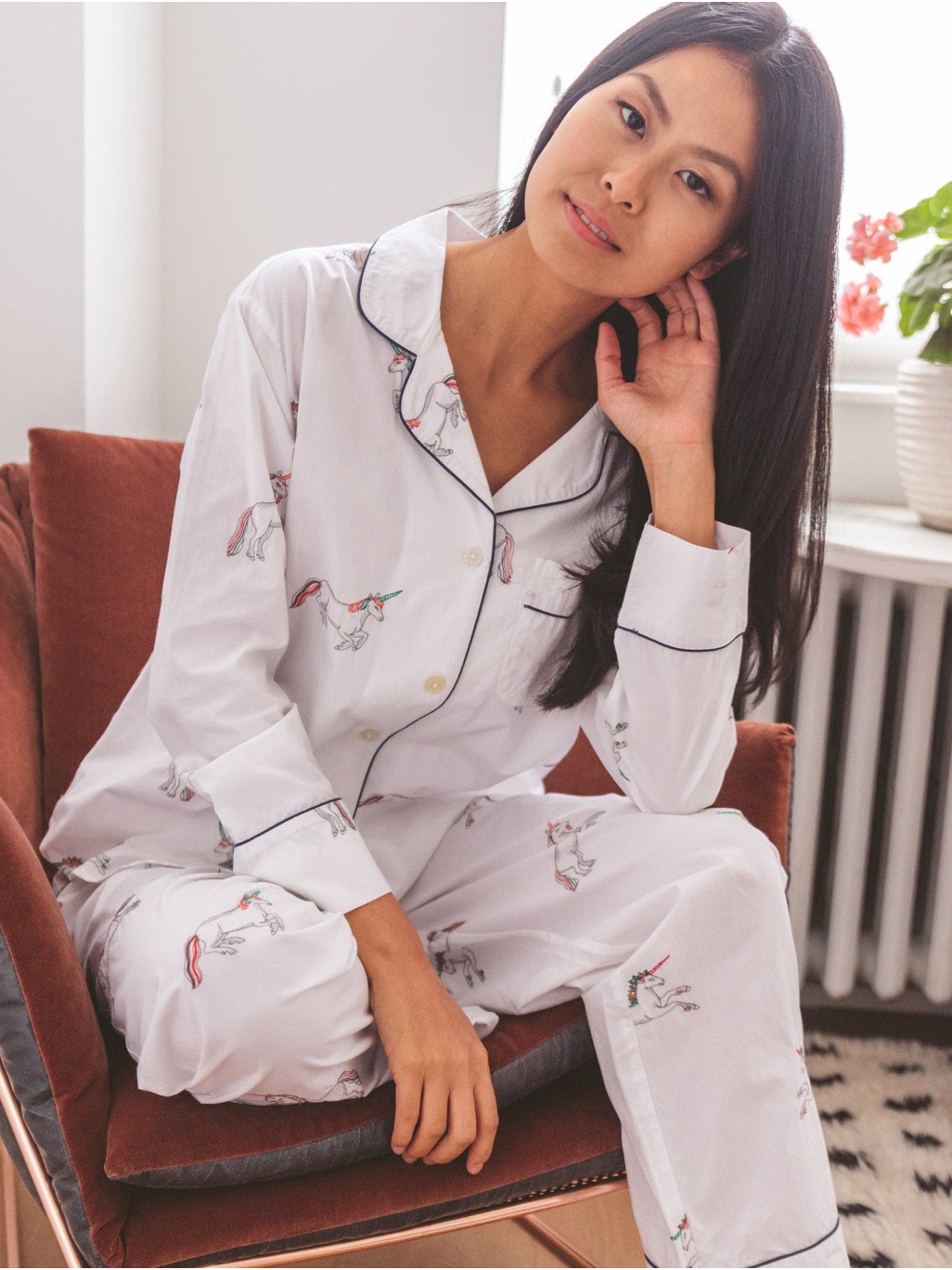 Printfresb Embroidered Unicorn Long Sleep Set - Cloud - 3x